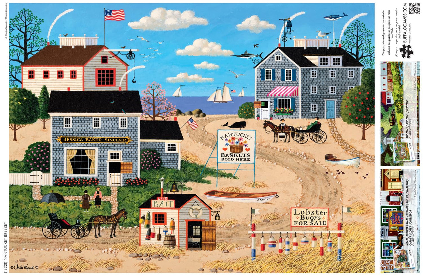 Buffalo Games 1000 Piece Jigsaw Puzzle - Charles Wysocki Nantucket Breeze - Large Multicolor - Perfect for Game Nights - Model 13321