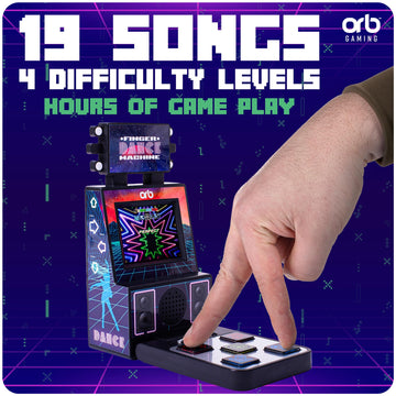 Thumbs Up Mini Finger Dance Arcade Machine - 19 Songs, 4 Levels, 2.5" Screen, 5.51x6.06x2.99 inches, Arcade Boogie