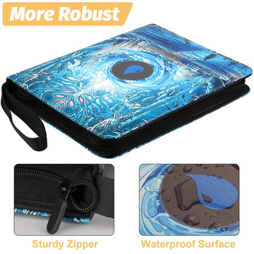 Card Binder for MTG Cards enhanced 9 Pocket Card Binder for Trading Cards 720 Double Sided Pocket Collector Card Album for Standard Cards Card Collection Folder for YGO/PTCG/Game Cards (Blue Print)