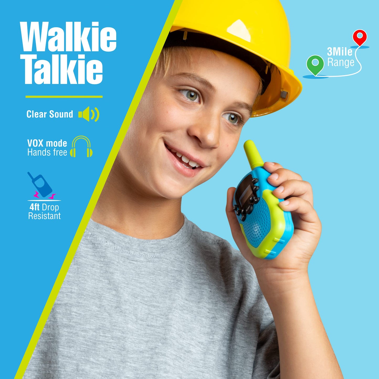 Walkie Talkies For Kids - 22 Channels - 3 Miles Range Kids Walkie Talkie For Kids | Walkie Talkie Kids Toys For Kids | Girl Toys For Girls Toys | Boy Toys For Boys Toys | Kids Walkie Talkies 2 Pack