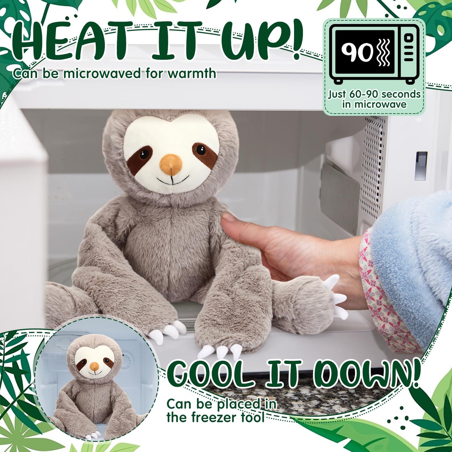 Realspring Microwavable Stuffed Animal For Kids Lavender Scented Cute Plush Heatable Coolable Plushie For Valentine'S Day Gift A