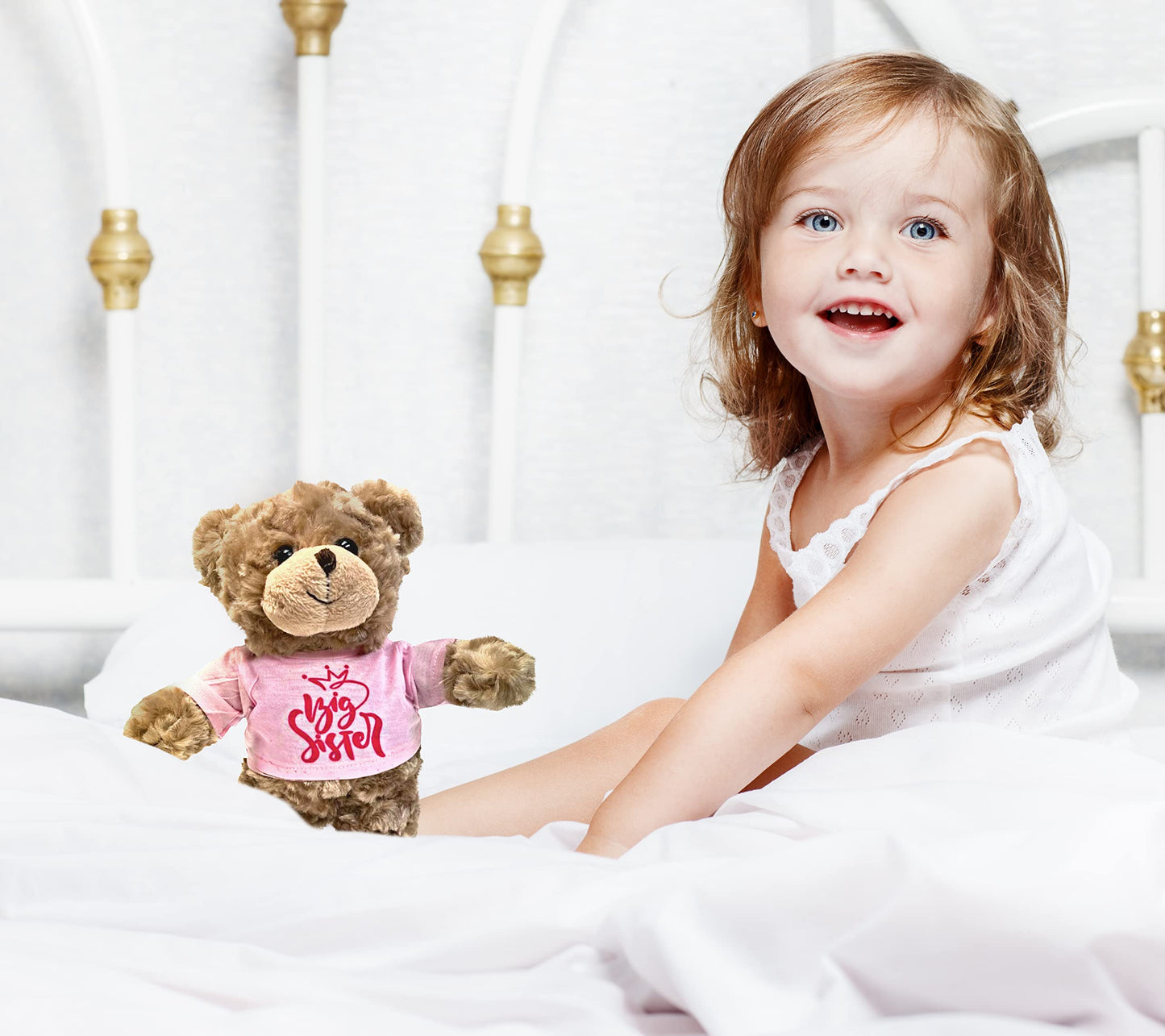 Jolitee Teddy Bear Stuffed Animal Big Sister Plush For Little Girls, Toddlers I'M A Big Sister Gift, 10 Inches