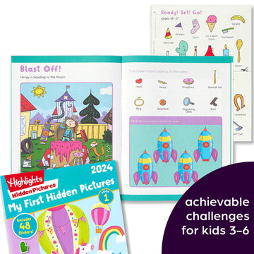 Highlights for Children My First Hidden Pictures Activity Book Set, 4 Travel-Friendly Books for Kids Ages 3-6, Screen-Free Fun