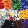 560 Pieces Building Bricks Kit with Wheels, Tires, Axles, Windows, and Doors Basic Bulk Block - Random Color - Compatible with L