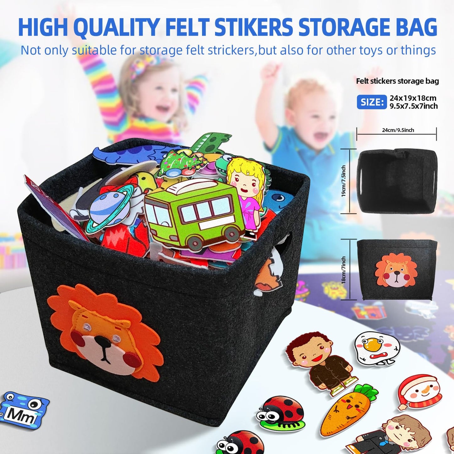 200Pcs Felt Story Board Set with Storage Bag Preschool Teaching Wall Flannel Busy Board Bonfire Party Themed Early Learning Inte