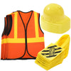 Geyoga 48 Pieces Construction Birthday Party Supplies Construction Party Favor Kids Construction Vest Hat And Bag Costume(Orange, Yellow)