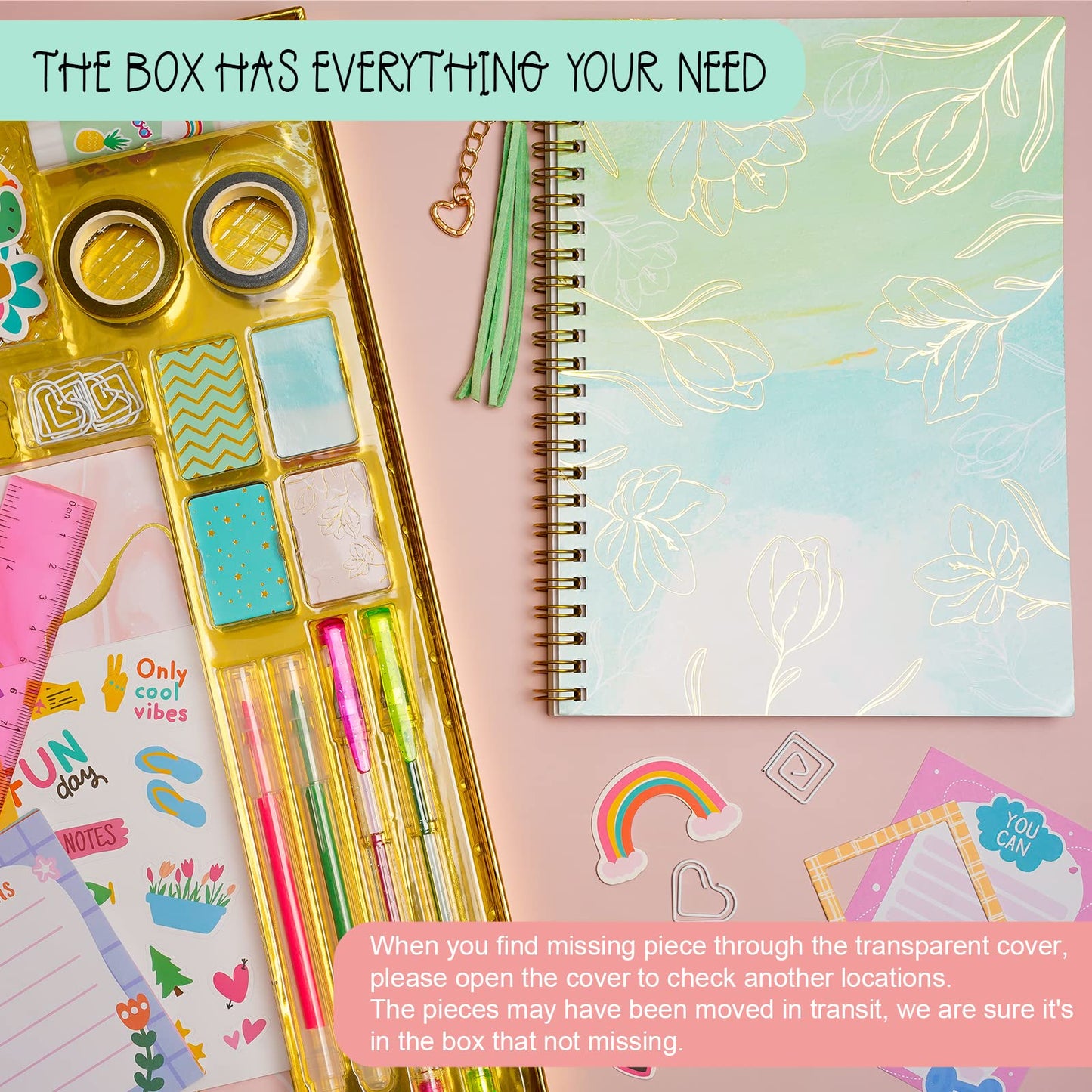 Gifts For Girls Age Of 8 9 10 11 12 13 Years Old And Up, Diy Journal Set, Personalized Diary Stuff For Tweens Teens, Decorate Your Planner/Organizer, Journaling Arts Craft Kit. Ideal Toy Age 6-8
