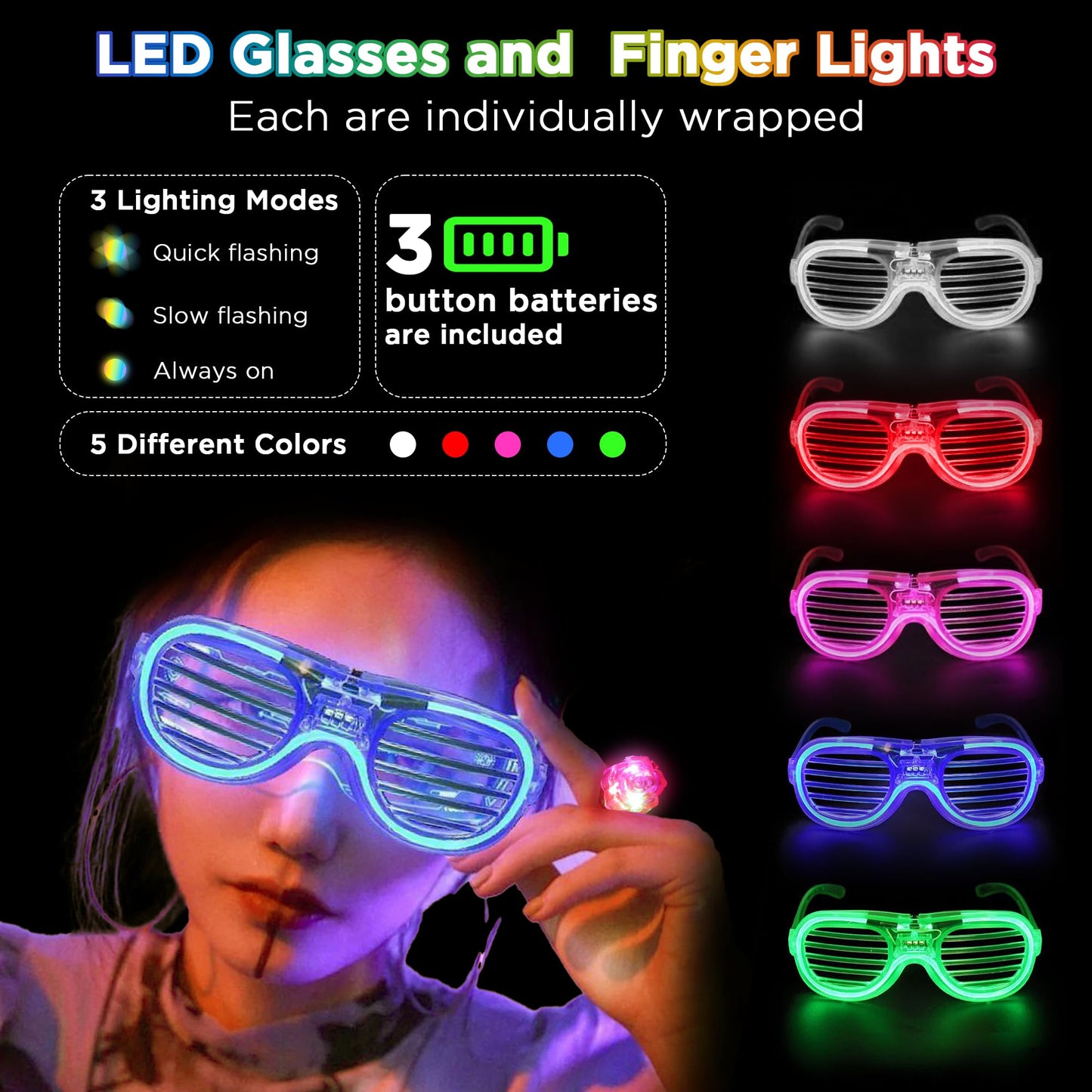 Glow Party Supplies, 138Pcs Glow In The Dark Party Supplies, 10Pcs Foam Glow Sticks,50Pcs Glow Sticks,10Pcs Led Glasses,10Pcs Led Bunny Ear Headband,20Pcs Led Ring,18Pcs Pop Tubes,20 Led Bracelet