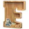 Aorcmitn Extra Large Wooden Letter Coin Piggy Bank For Boys Girls Kids Toddler Alphabet F Money Bank (Initial-F-12)