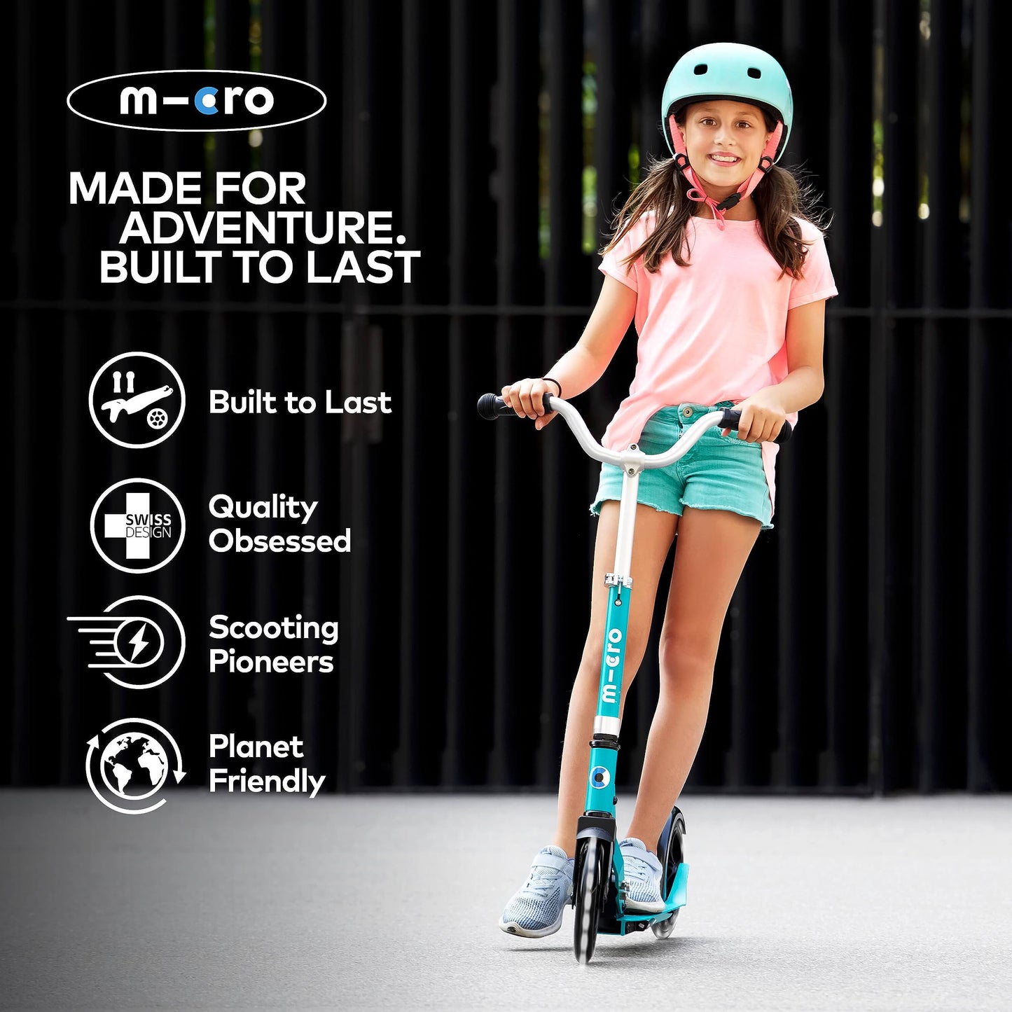 Micro Kickboard - Micro Cruiser Led - Two Wheeled, Fold-To-Carry Swiss-Designed Micro Scooter For Kids With Smooth Gliding Light