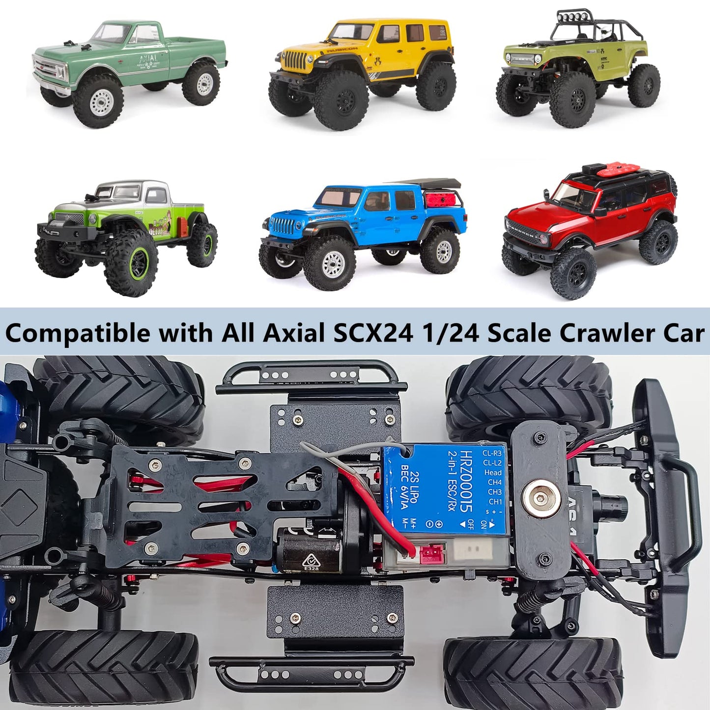 MORLORDY RC Side Pedal Rock Rails Foot Plate Running Board Rock Slides for 1/24 RC Crawler Car Accessories SCX24 Upgrades Parts