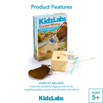 4M Kidzlabs Crystal Mining Kit, Diy Science Kit - Dig For Gem Stones, For Boys & Girls Ages 5+