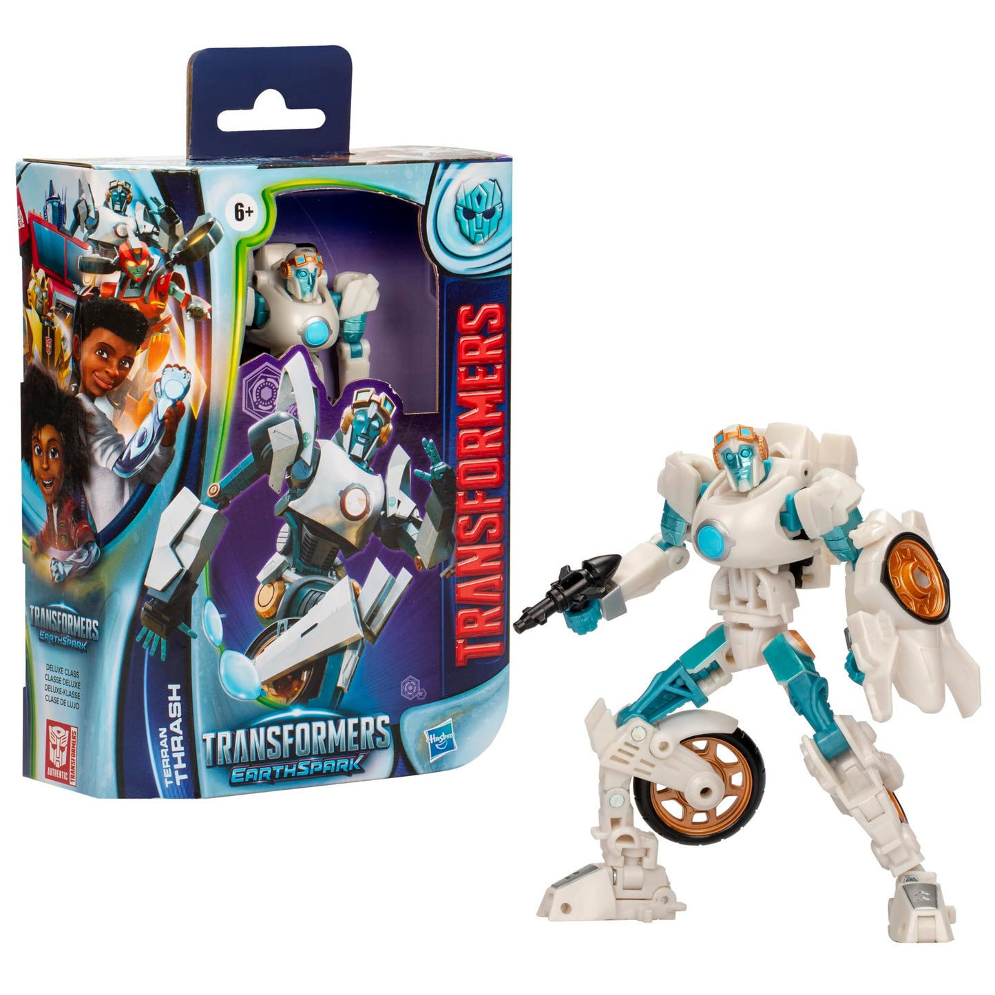 Transformers Earthspark Deluxe Class Terran Thrash 5-Inch Robot Action Figure, Converts In 22 Steps, Interactive Toys For Boys F