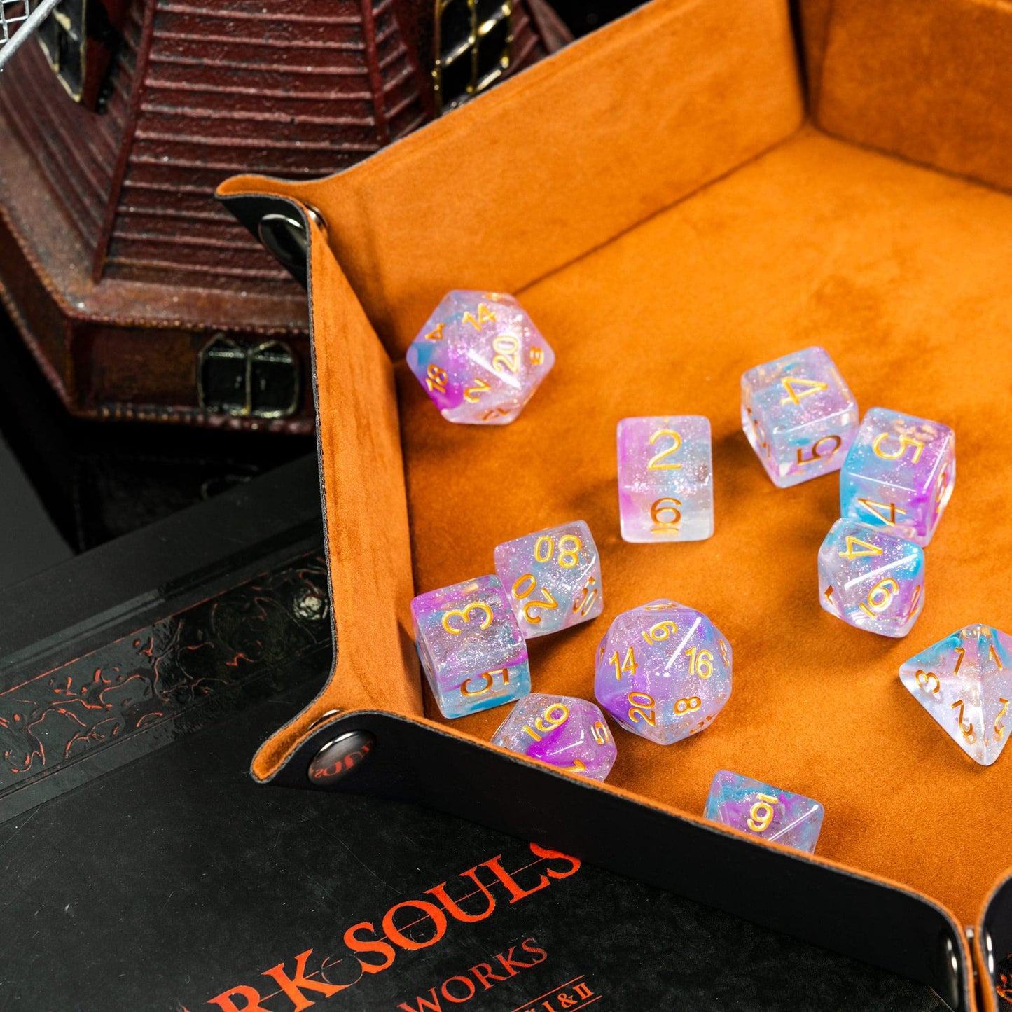 UDIXI 11 Piece Dice Set DND Polyhedral Dice Iridecent Swirls Dice for Role Playing Game Dungeons and Dragons, D&D Dice, (Purple