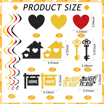 Containlol 40 Pieces Housewarming Party Decorations Welcome Home Swirl Supplies Hanging Glitter Swirls Housewarming Hanging Sign