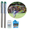 Bubbleventi Giant Bubble Kit - Includes 2 Wooden Wands, Tips Booklet, 1 Bubble Mix - Makes 4 Gallons of Big Bubbles - Made in USA