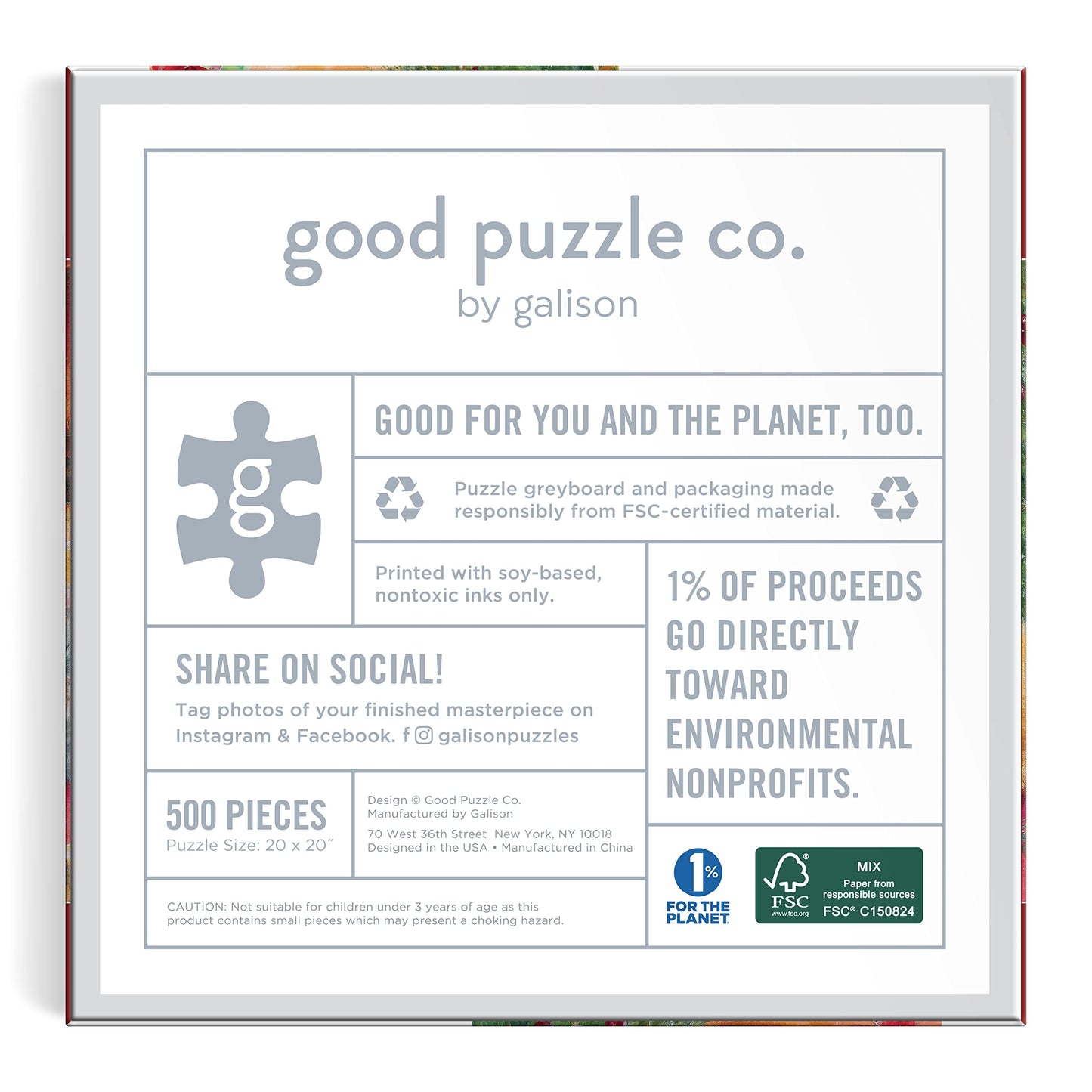 Galison Good Puzzle Co. Warm by The Fireplace Puzzle - 20" x 20", Cardboard, Model 9780735378117