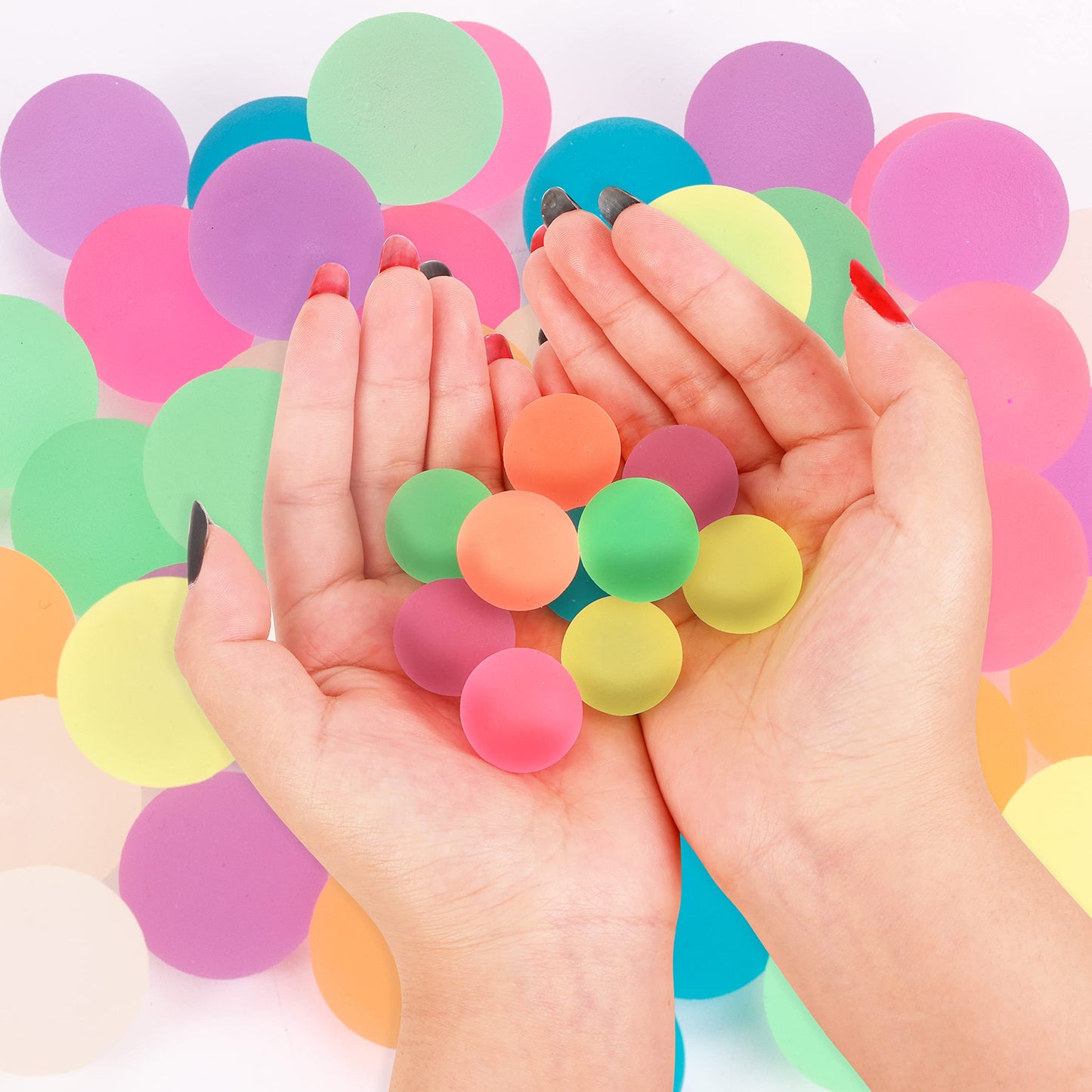 Pllieay 48 Pieces Glow In The Dark Bouncing Balls Bulk, 27Mm Small Bouncy Balls For Kids Glowing Party Favors, Classroom Prizes, Birthdays Gift