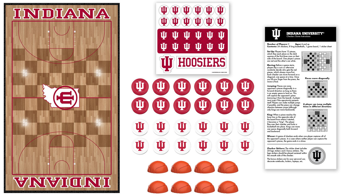Masterpieces Family Game - Ncaa Indiana Hoosiers Checkers - Officially Licensed Board Game For Kids & Adults