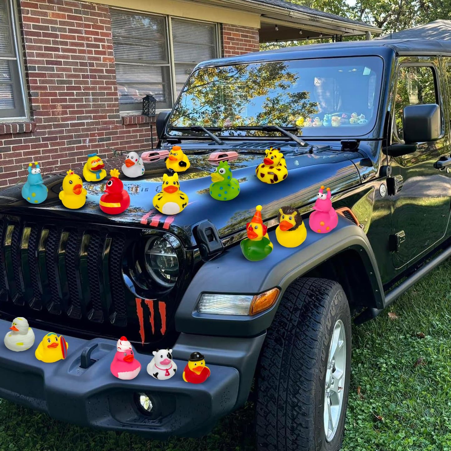 Olah-Olah 30 Pcs Rubber Ducks In Bulk, Jeep Ducks For Ducking, Assorted Rubber Ducks Jeep Ducking - Toddler Baby Bath Toys Assor