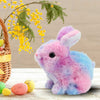 Easfan Easter Rabbit Pink Plush Jumping Spotted Rabbit Talking Hopping Ears Nose Moving Educational Plush Toy Singing Shaking Gl