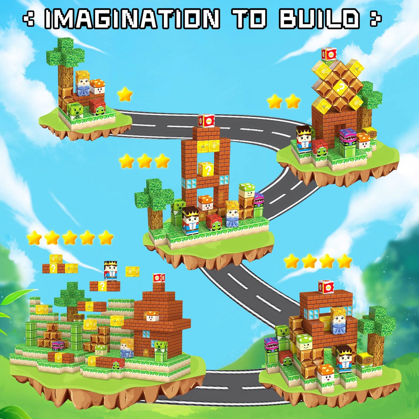 Iilldd Magnetic Blocks Toys, 100Pcs Magnetic Building Toys Based On The Game Super Plumber, Stem Magnets Sensory Toys For Kids,