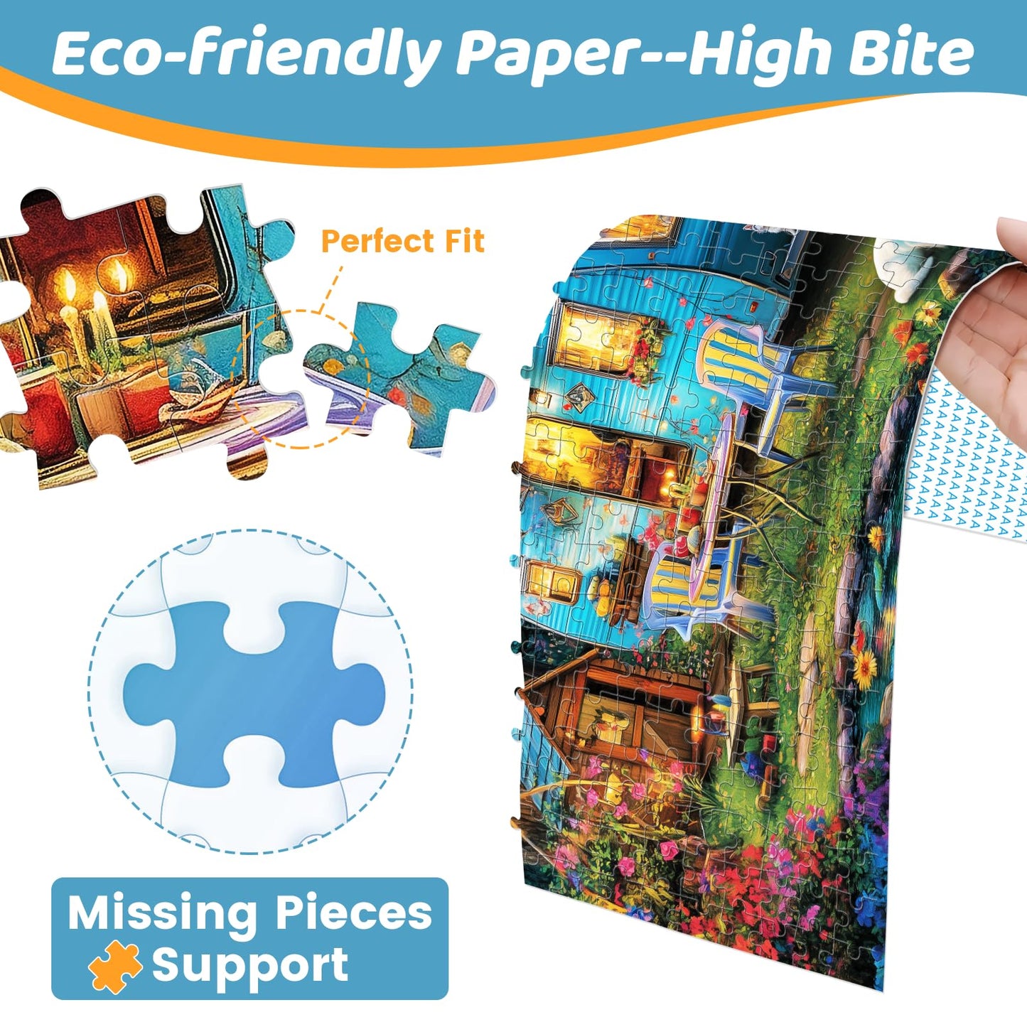 300 Pieces Puzzles For Adults | Camper Cat Jigsaw Puzzles | Large 300 Piece Puzzle For Children Adults Seniors | Sturdy,Safe | Engaging & Educational Toys Great Gift For Boys Girls 20.5 X 15 In
