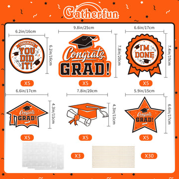 30Pcs Graduation Party Decorations Class Of 2024 Congrats Grad Table Centerpiece