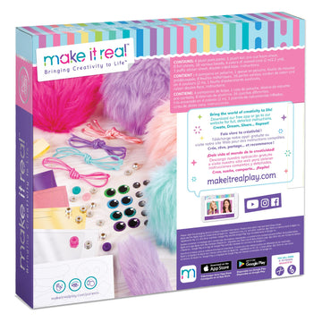 Make It Real DIY Cuddle Mob Kit - Create 4 Adorable Pom Pom Characters with 36 Pieces - All-in-One Arts & Crafts Set for Tweens