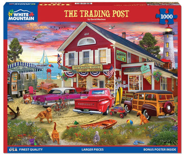 White Mountain The Trading Post Summer Puzzles 1000 Pieces Beach Jigsaw Puzzle for mature-themed Grandparents and Family