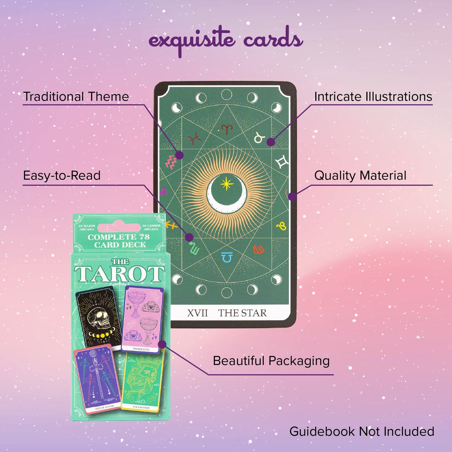 Kalan Tarot Cards Set - Complete Set Of Tarot Cards For Beginners And Experts Alike - Traditional - 2.75'' W X 4.75'' L