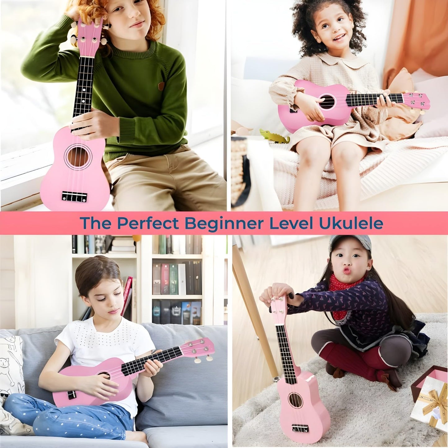 Kids Guitar Acoustic, Jakeloo 21 Inch Wooden Acoustic Guitar For Toddler Guitar Toy Childrens Guitar Musical Toy Instruments Ide
