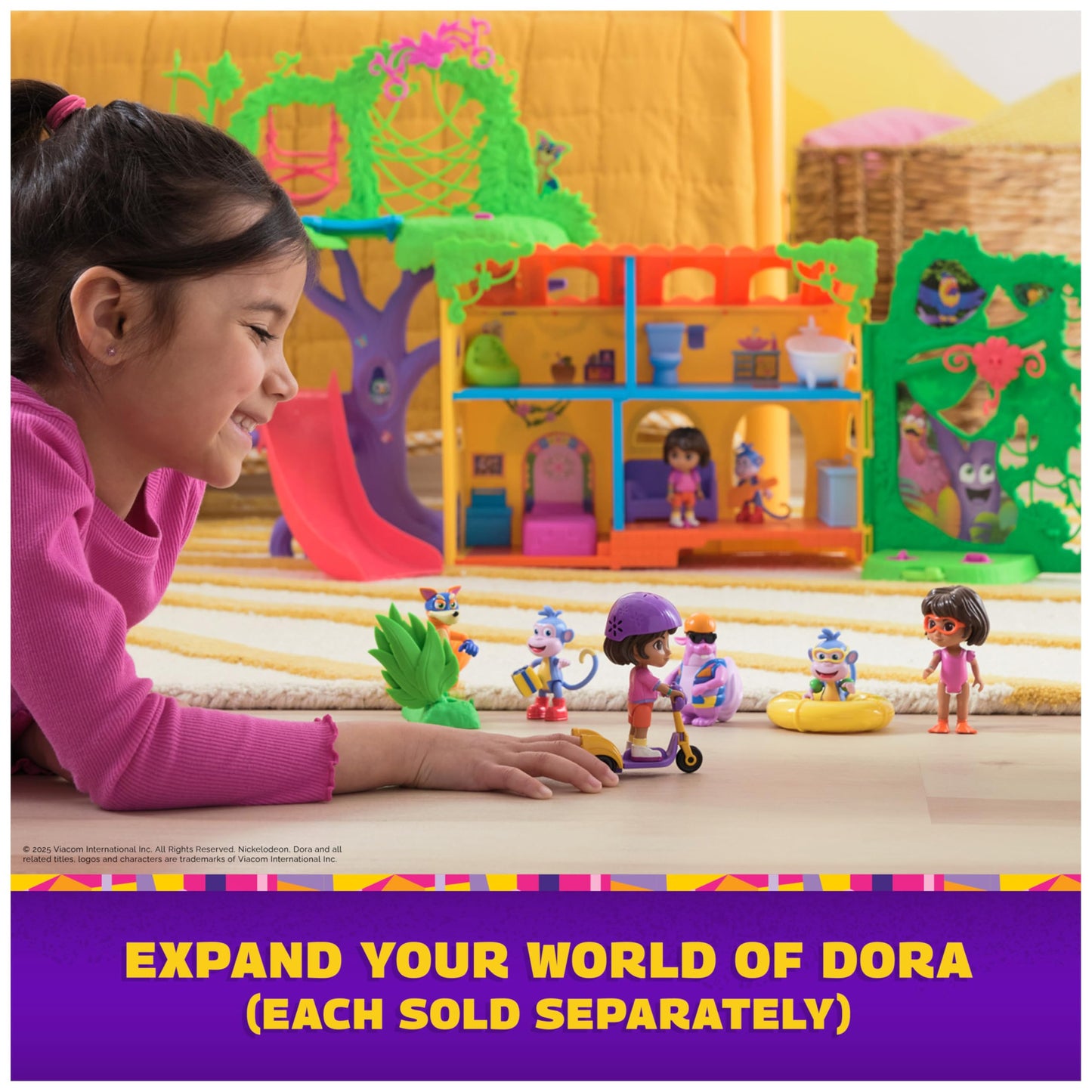 DORA Rainforest Casita Playset with Dora & Boots Figures, Bilingual Phrases, Multicolor, Model 6075345, Kids Toys for Ages 3+