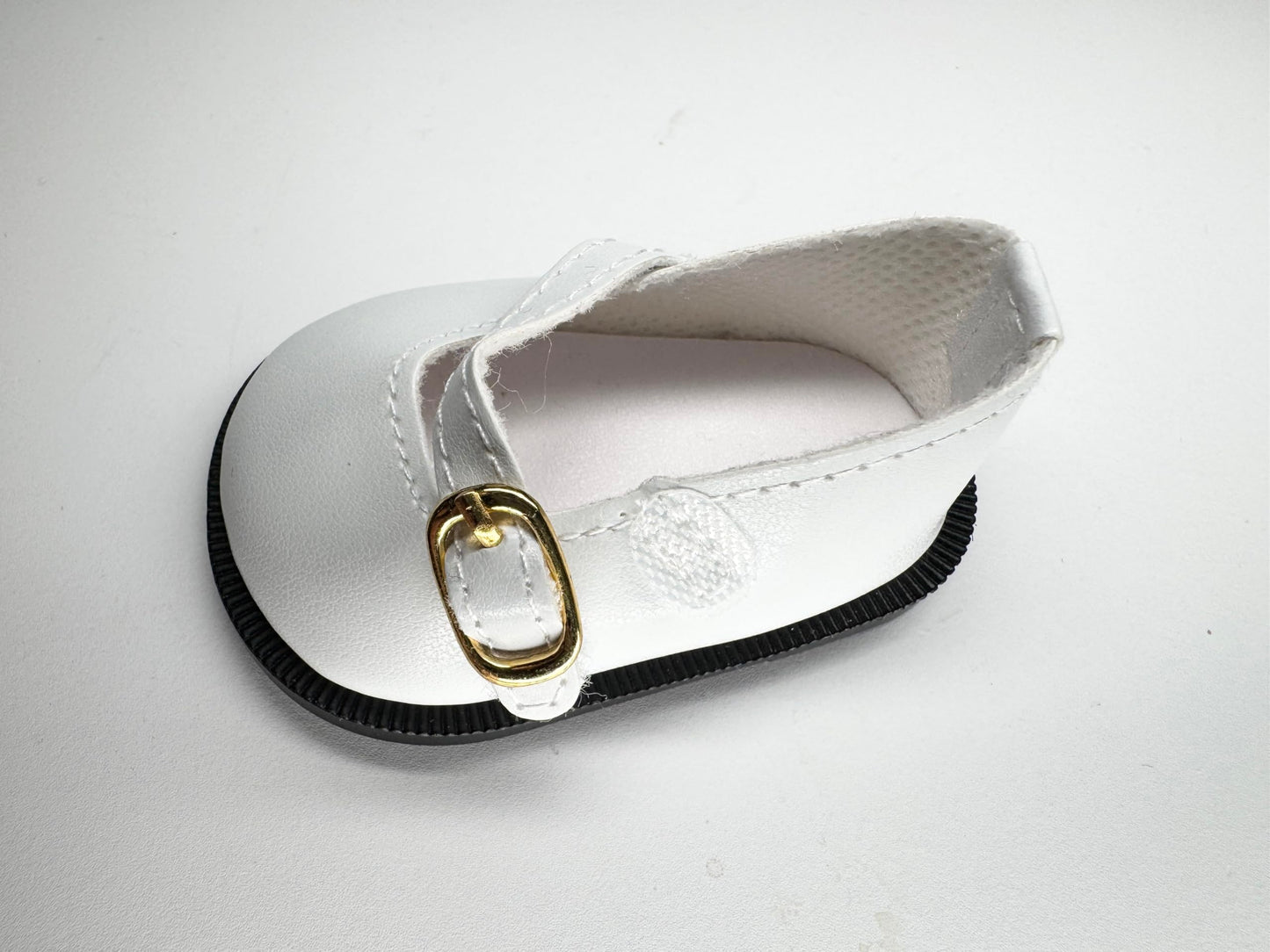 18'' American Doll Shoes- Mary Jane Matte Black, Red, White, Pink, Shiny Black Shoe (18'' Doll, White)