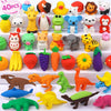 40 Pcs Animal Erasers Desk Pet For Kids 3D Puzzle Pencil Eraser Treasure Box Toy For Classroom School Prize Kids Party Favors Back To School Supplies Easter Egg Fillers Goodie Bag Stuffers Gift