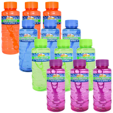12 Pack Of 16Oz Bubble Solution Bottles, Bubble Refill For Tiki Torch And Bubble Machines, Non Toxic Bubble Solution 192 Oz