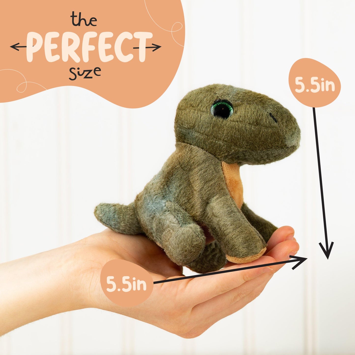Forest & Twelfth Stuffed Brontosaurus, Single Mini Stuffed Animal Plush Toy For Kids, Dinosaur Party Favors And Goody Bags, Clas