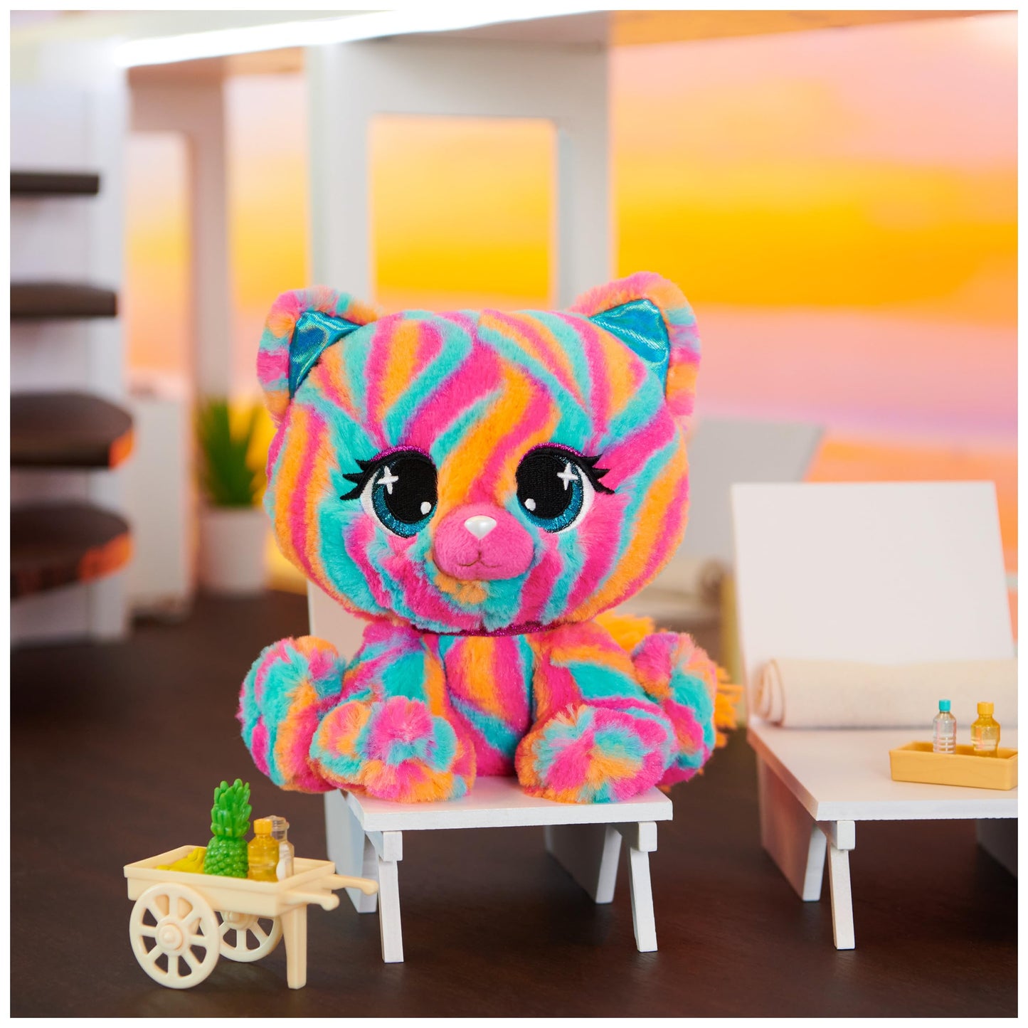 GUND P.Lushes Emelia Vento Cat Stuffed Animal, 6” Premium Plush Toy, Pink and Blue, Multicolor Fashion Pet