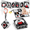 Sammas 3 Pcs Black And White High Contrast Baby Toys 0-6 Months For Newborn, Babies Sensory Soft Book For Early Education, Infant Tummy Time Cloth Book Toys, Montessori Toys For Babies