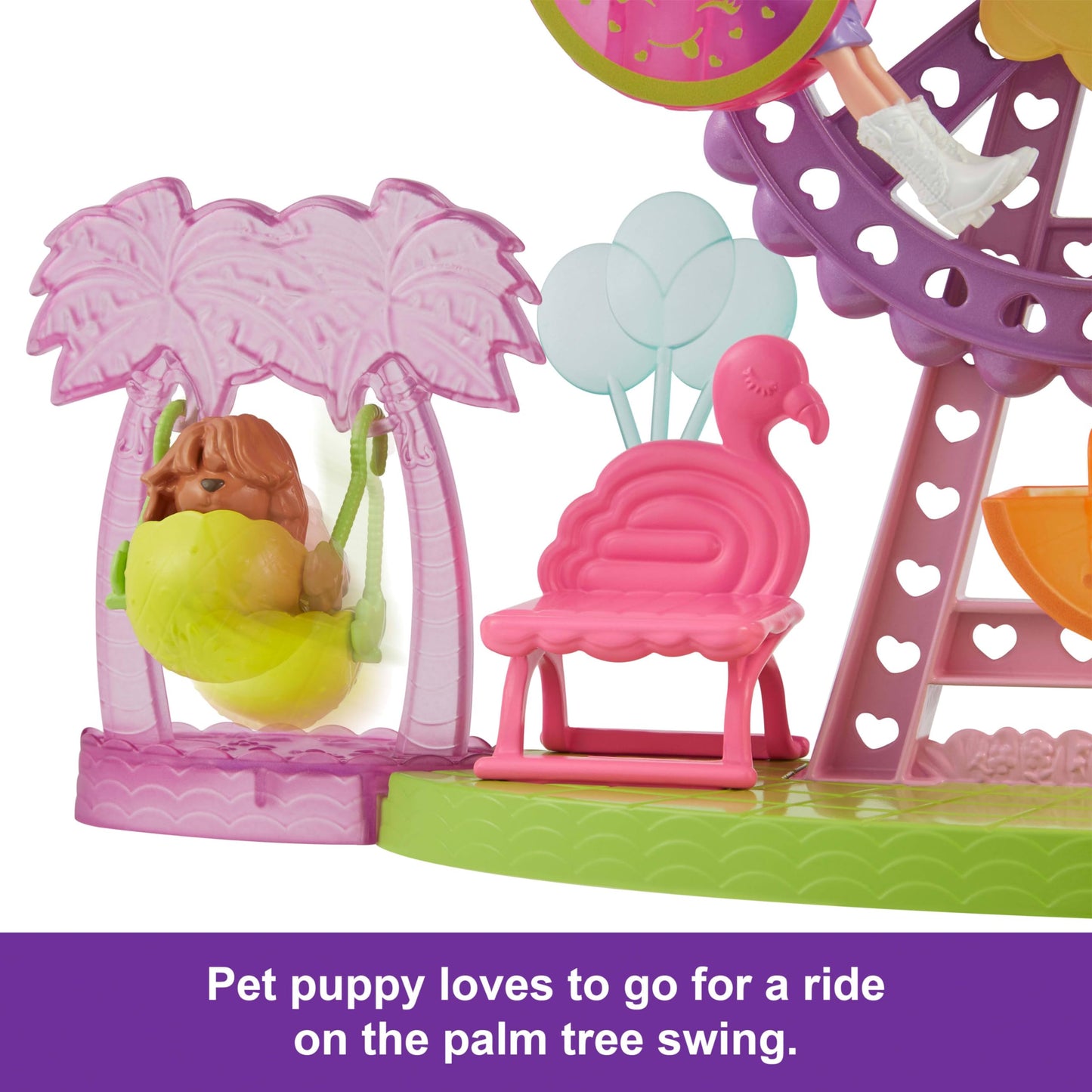 Polly Pocket Doll & Playset, Tropical Treats Carnival Food-Themed Toy Includes 3-Inch Doll, 1 Puppy, 10 Accessories & Spinning F