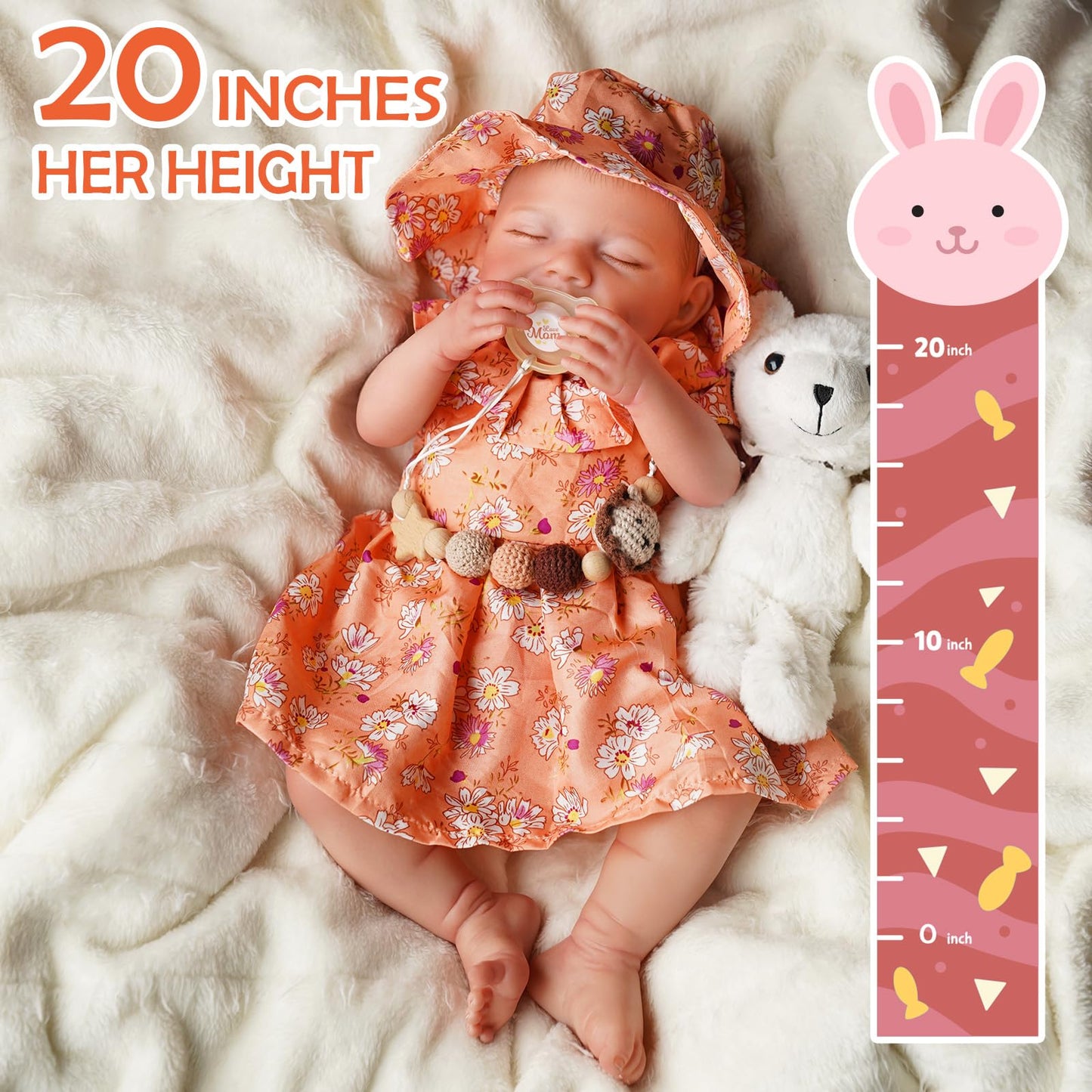 Babeside Lifelike Reborn Baby Dolls - 20-Inch Soft Full Vinyl Body Realistic-Newborn Sleeping Baby Girl Doll With Toy Accessories Gift Set For Kids & Collection