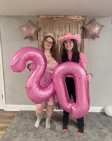 Pearlescent Pink Number Balloon 40 Inch, 0 Number Balloons, 10 20 30 40 50 Numbers Balloon Birthday Decorations, Party Supplies
