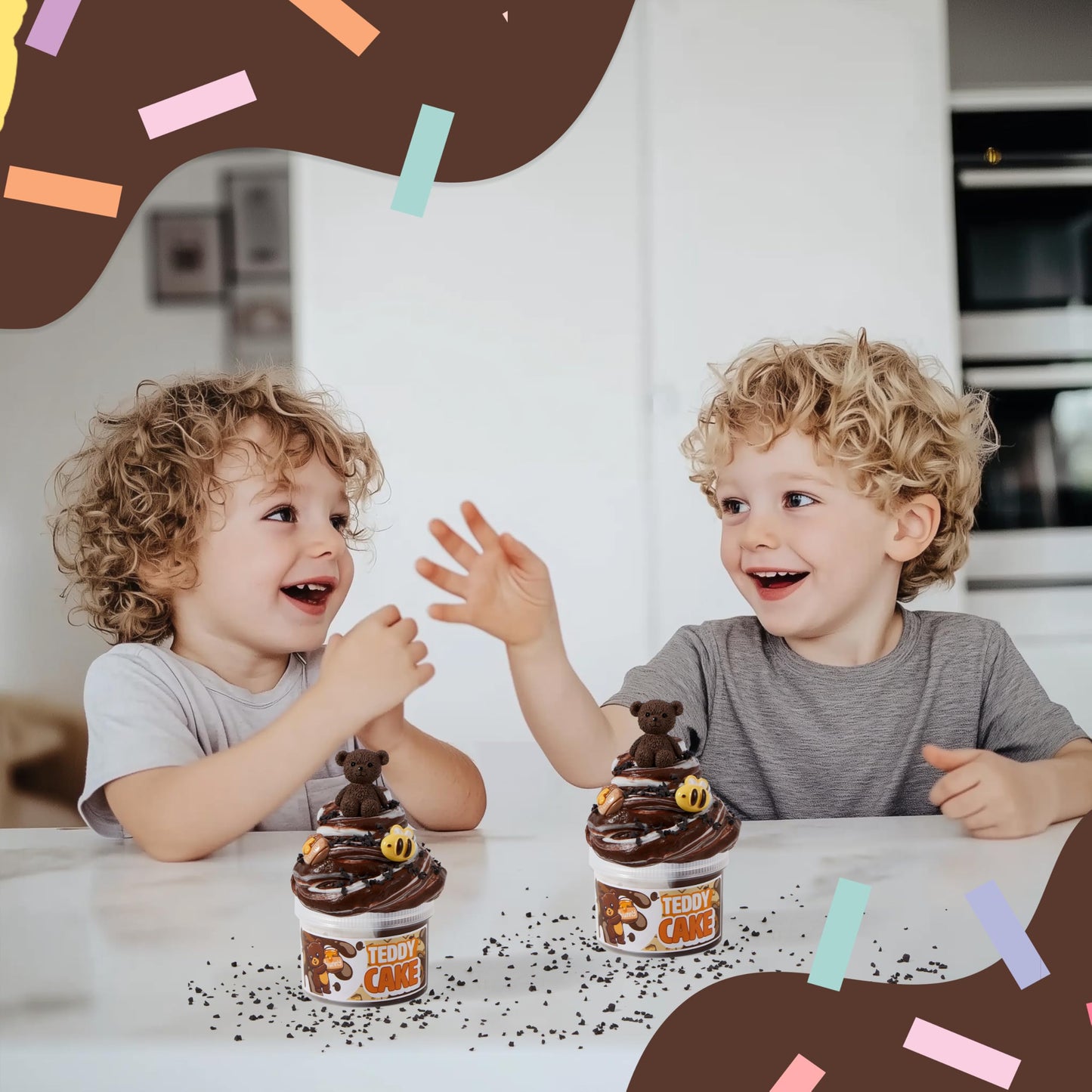 JOYIN Cocoa Mousse Cake Bear Slime - Soft, Non-Sticky, Mess-Free, Stress Relief Butter Slime Toys for Kids Classroom Reward, Boy