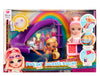Rainbow High Littles Pool Day Playset + Small Doll (Pink 5.5 ), Pool With Rainbow Slide, Accessories, Smoothie Stand, Kids Gif