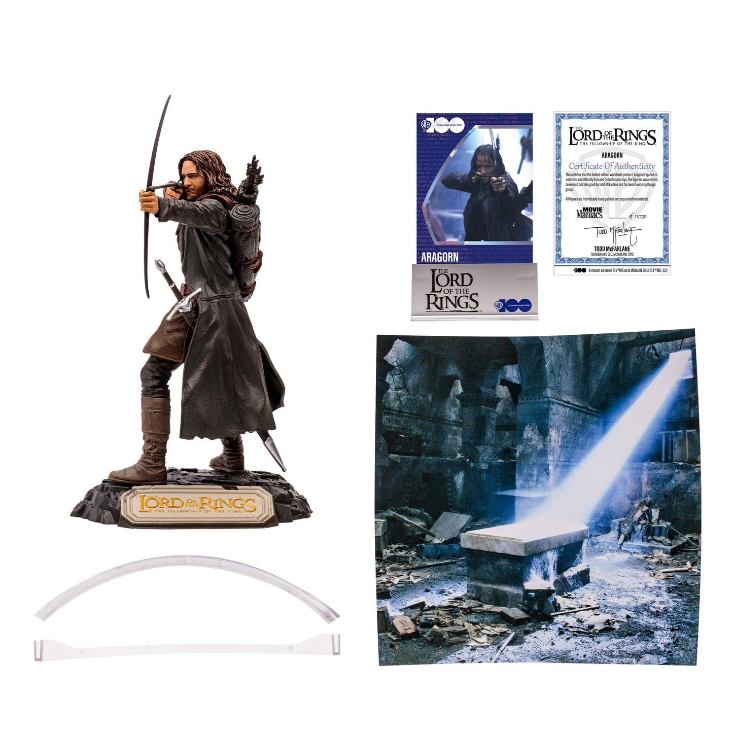 Mcfarlane Toys - Wb 100: Aragorn (The Lord Of The Rings) Movie Maniacs, 6In Posed Figure
