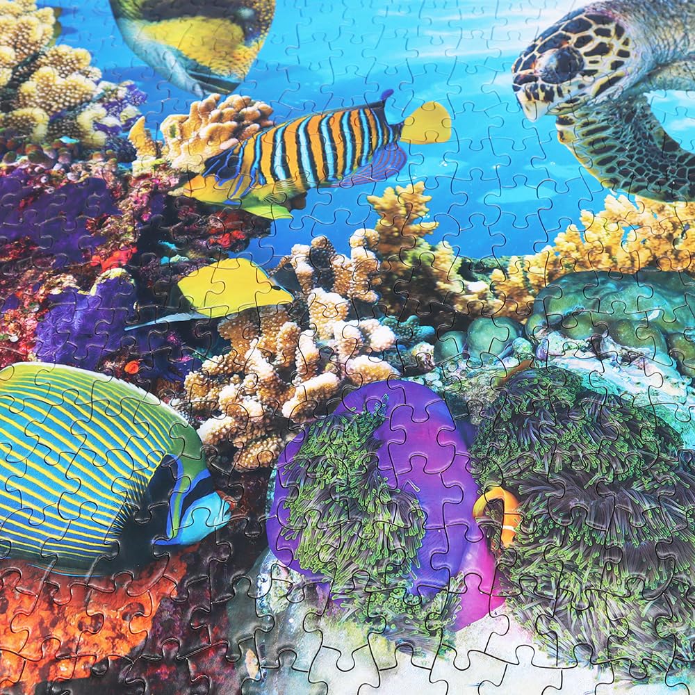 Beduke Jigsaw Puzzles For Adults 1000 Pieces Ocean Animals Thick Sturdy Cardboard Precise Interlocking 1000 Piece Puzzle Age 14+ Family Game