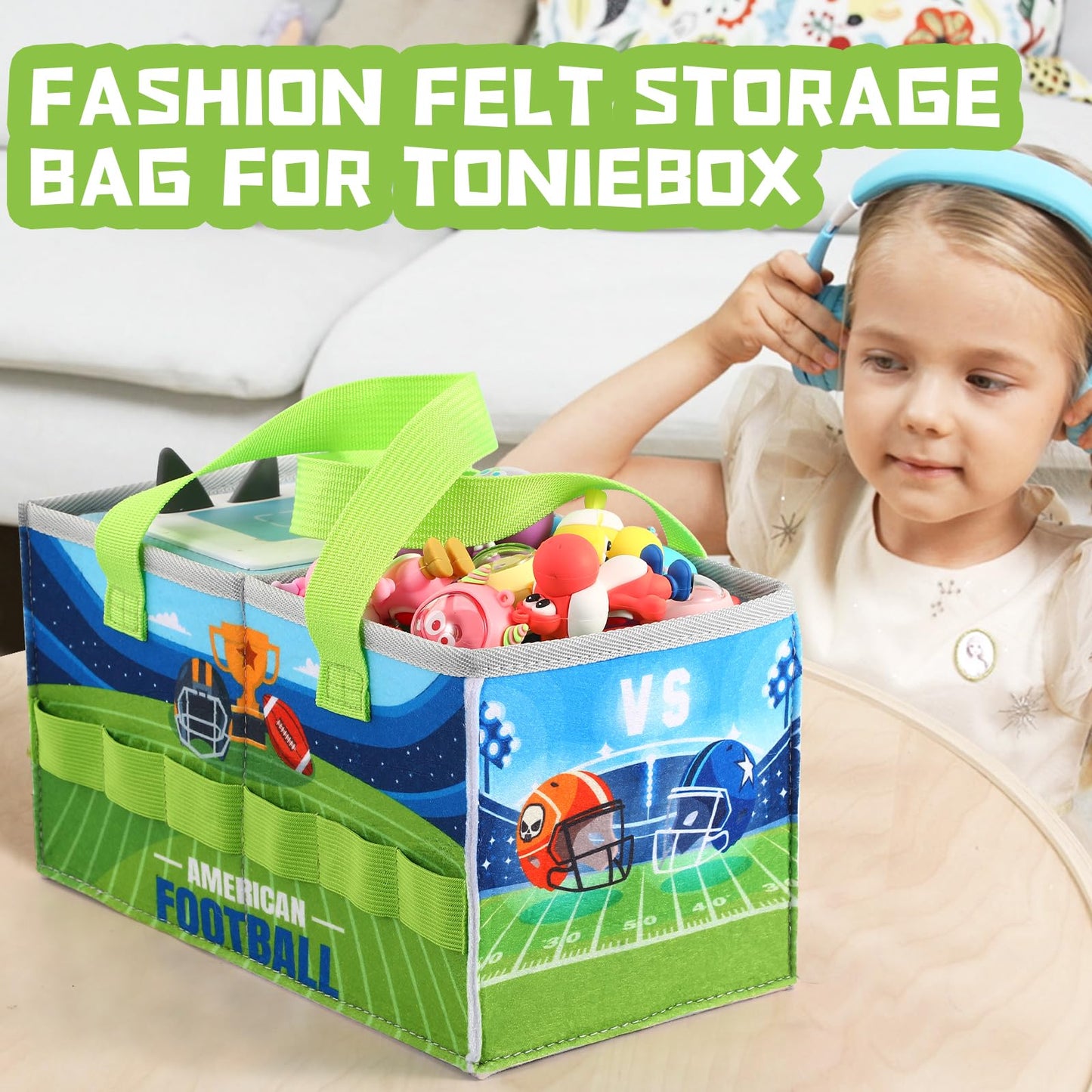Ouknak Carrying Case For Tonies Starter Set & Storage Bag For Tonies Figurine, Outdoor Hand Bag For Tonies Audio Player And Doll