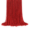 SHAOQINLIN 144 Pcs Red Mardi Gras Beads, 33'' 7 mm Metallic Red Bead Necklaces 4th of July Beads Necklaces Bulk Party Beads for