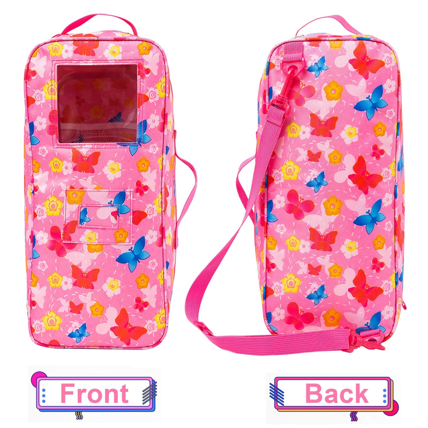 Zita Element Quality 14.5 Inch Girl Doll Butterfly Design Carrier Case Travel Bag For 14-14.5 Inch Doll Accessories