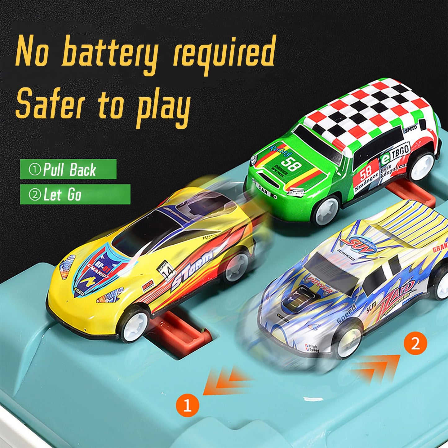 FBDCYIA 48Pcs Random Pull Back Toy Cars for Boys Girls Toddlers 3,4,5,6 Years Old, Mini Die-Cast Race Cars Vehicles Bulk, Party